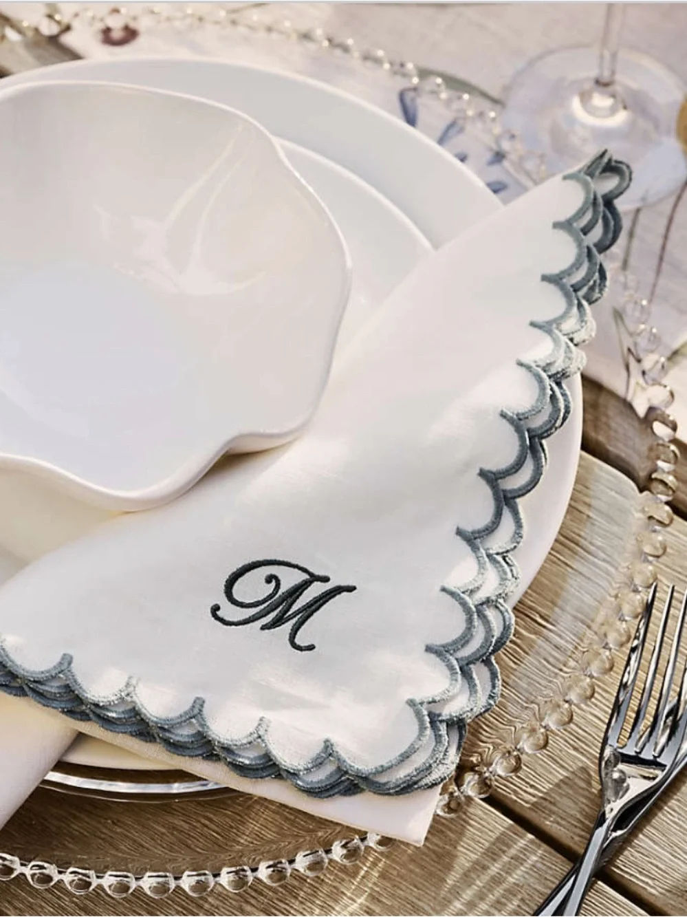 New! Crate&Barrel Glass Beaded Salad Plate